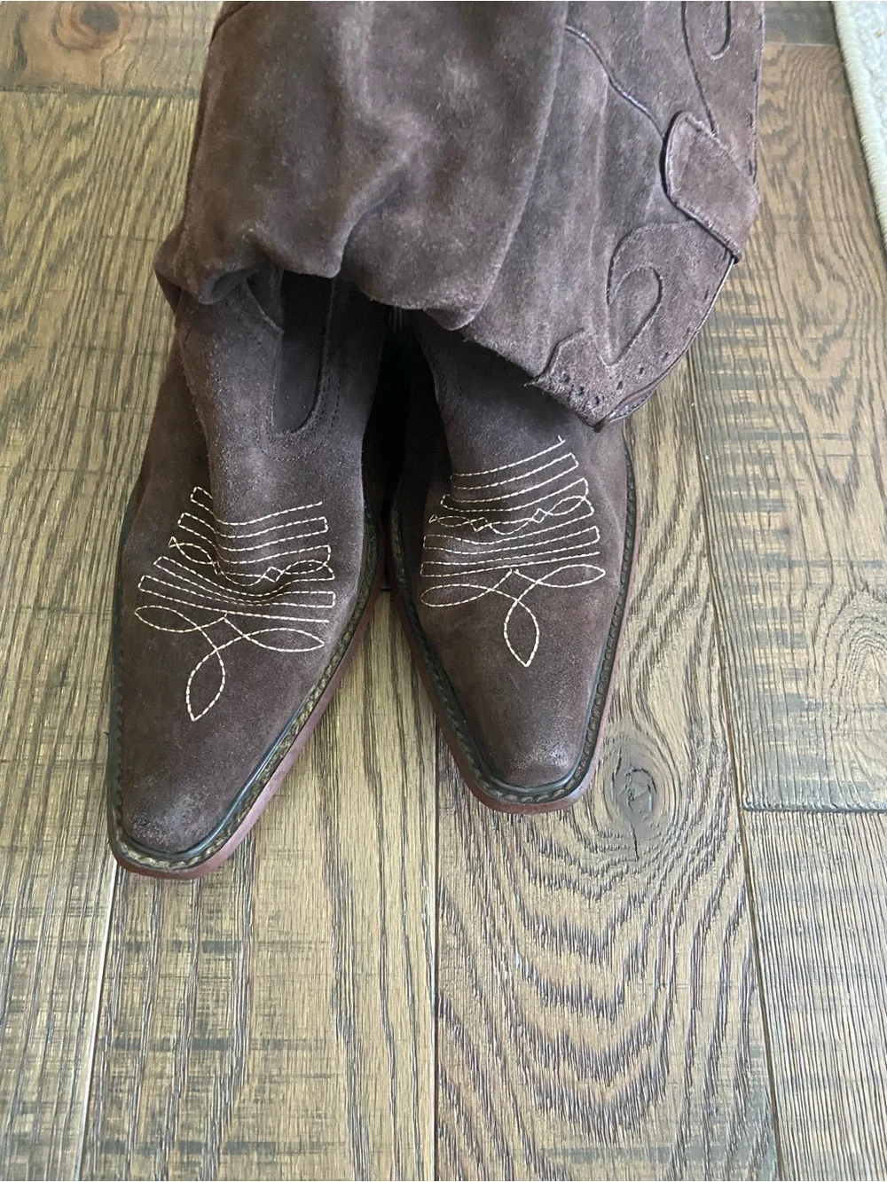 Vintage 2000s Steve Madden suede cowboy boots - Picture 3 of 7